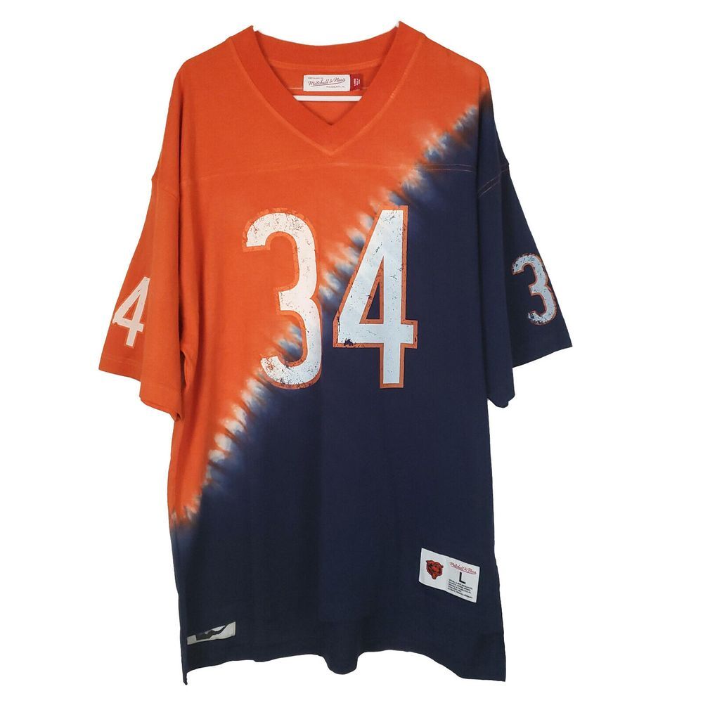 Walter Payton Chicago Bears Mitchell & Ness NFL L Large Shirt Dip Dye #34 New‎